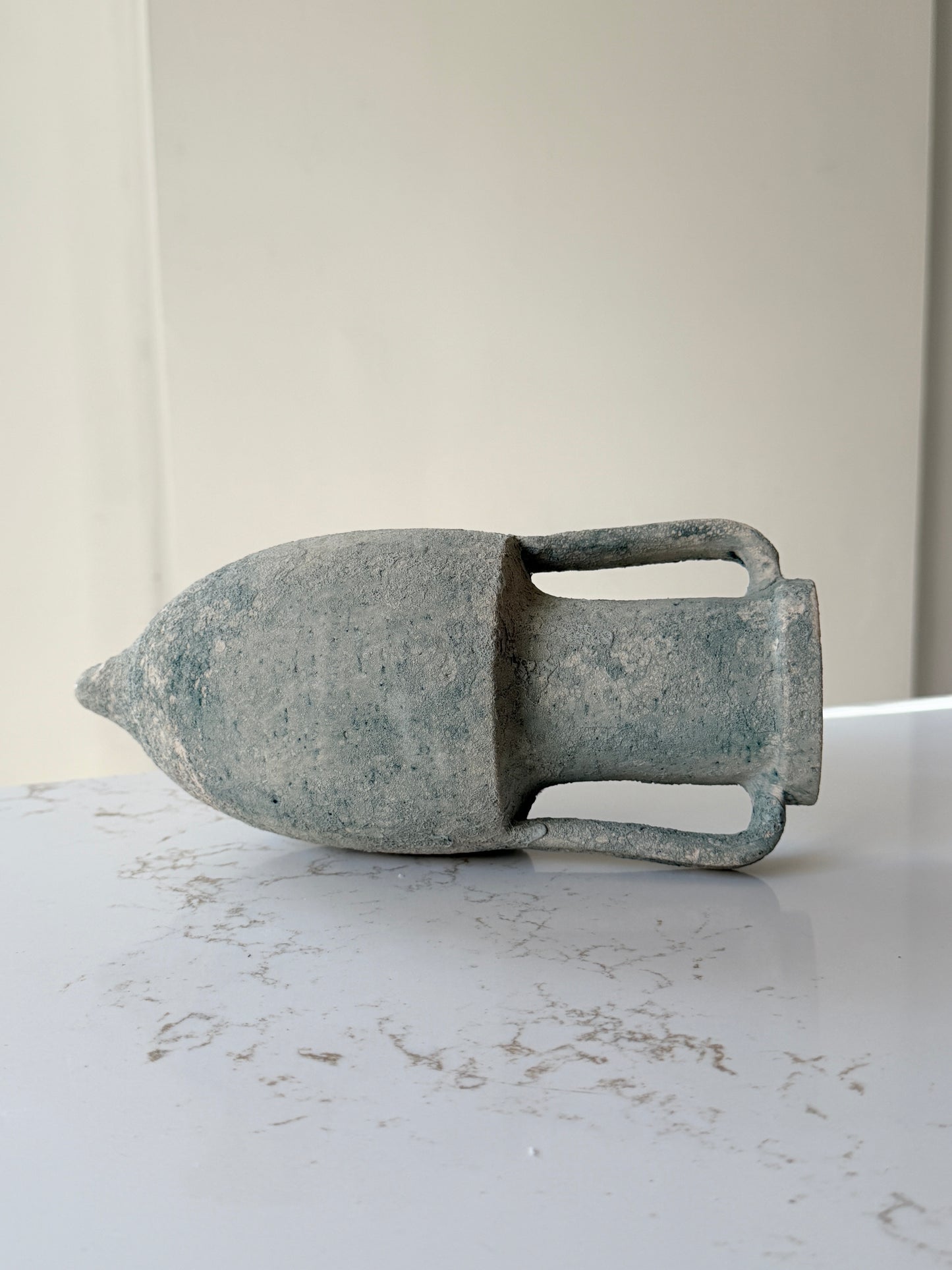 Textured Aqua Greek Amphora Vase