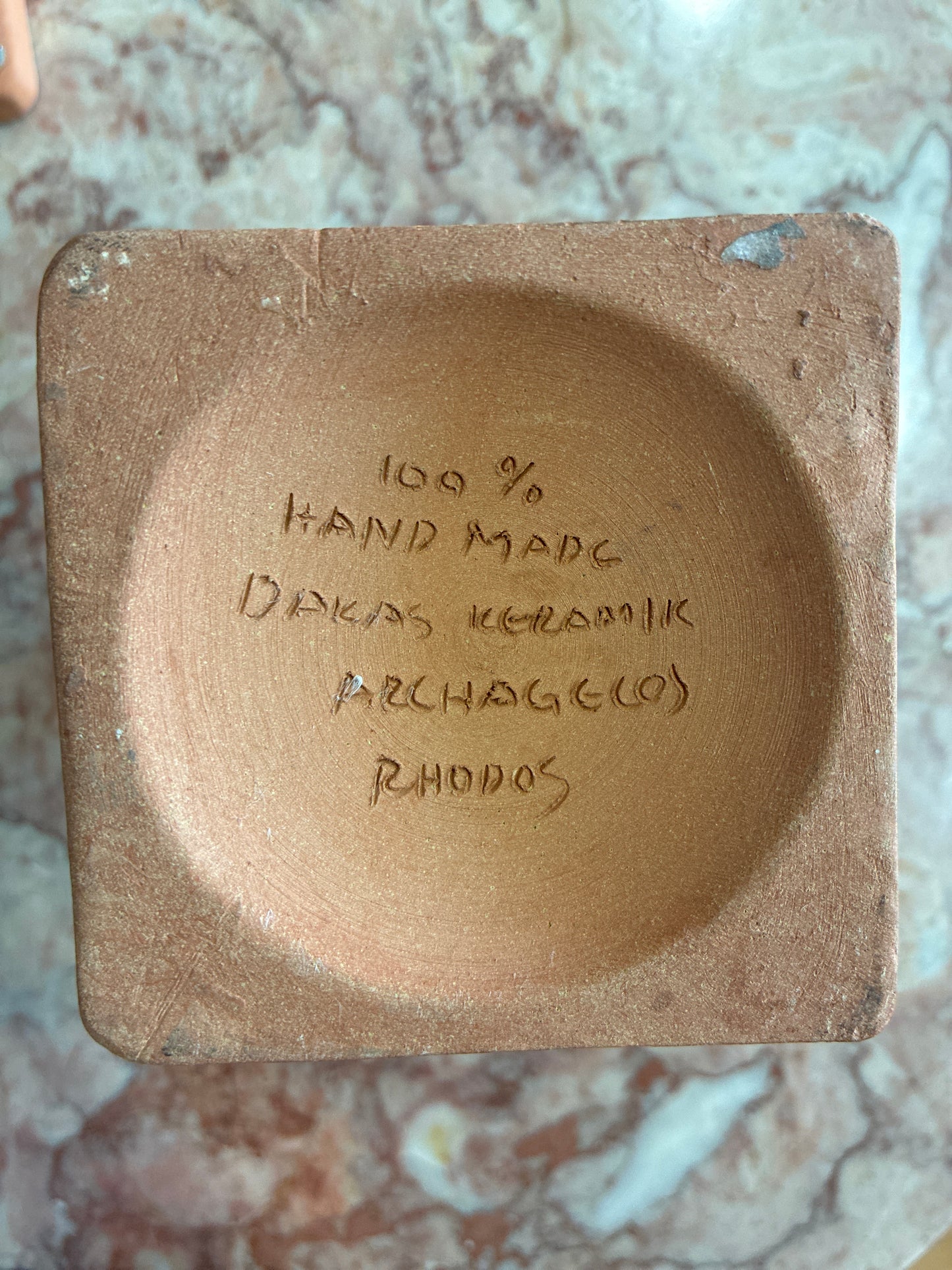 Handcrafted Grecian Terracotta Pair of Candle Holders by Rhodos