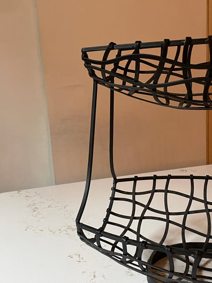 Woven Metal Tiered Fruit Rack