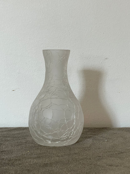 Crackled Glassblown Bud Vase