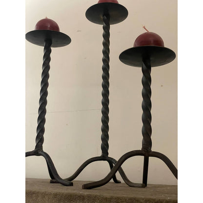 Twisted Metal Candle Holder Trio