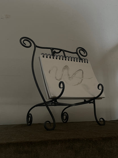 Welded Swirly Metal Easel, Book Display