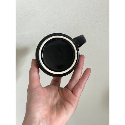 Black Mugs with White Interior - Set of 4