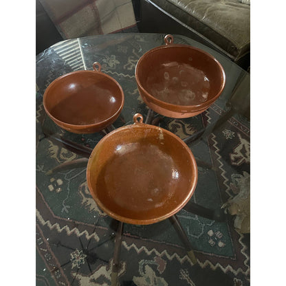Vintage Handmade Mexican Redware Nesting Bowls