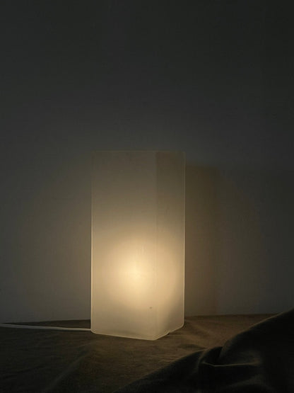 Vintage Tall Ikea Frosted White Pillar Light