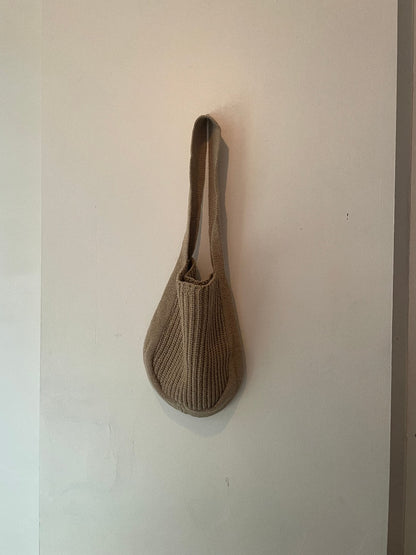 Brown Sweaterknit Shoulder Bag
