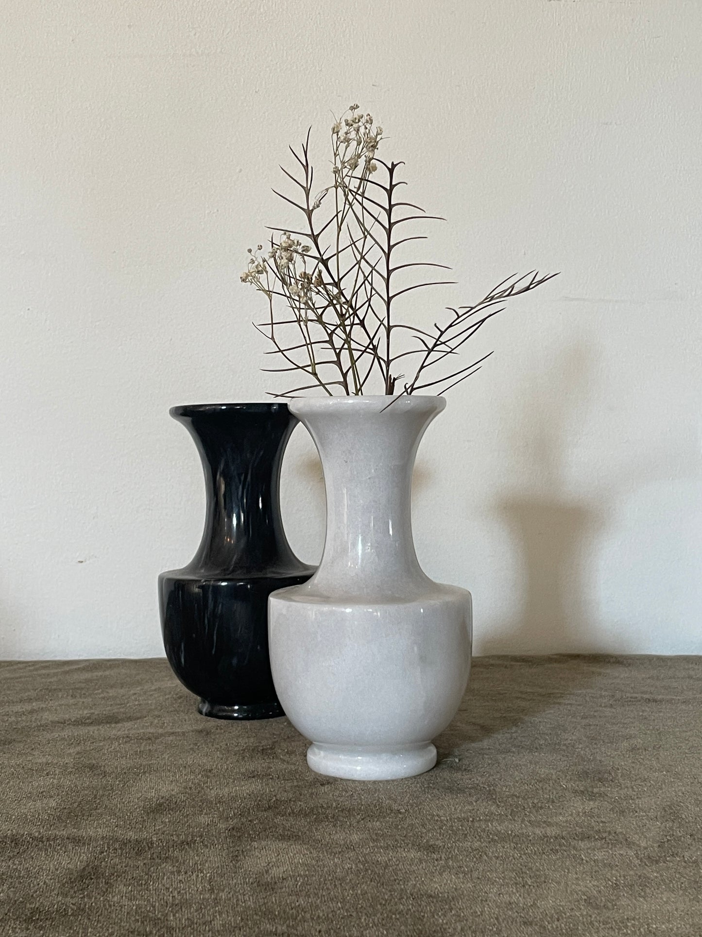 White & Grey Vein Marbled Bud Vase