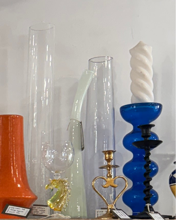Vintage Anne Nilsson for IKEA Blue Bubble Glass Pillar Candle Holder