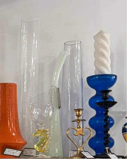 Vintage Anne Nilsson for IKEA Blue Bubble Glass Pillar Candle Holder