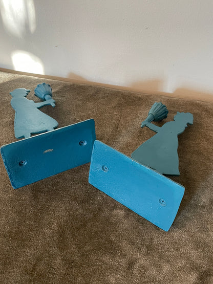 Vintage Cast Iron Courting Couple Candle Holder - Sold as pair