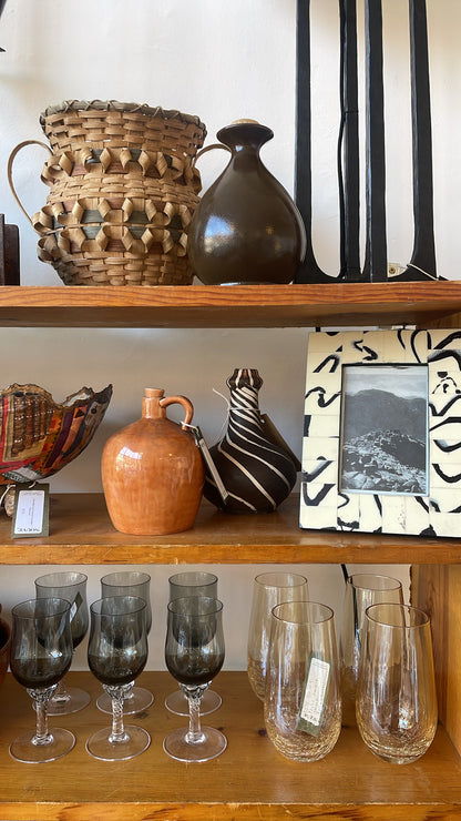 Matte Glazed Vase with Swirl Design