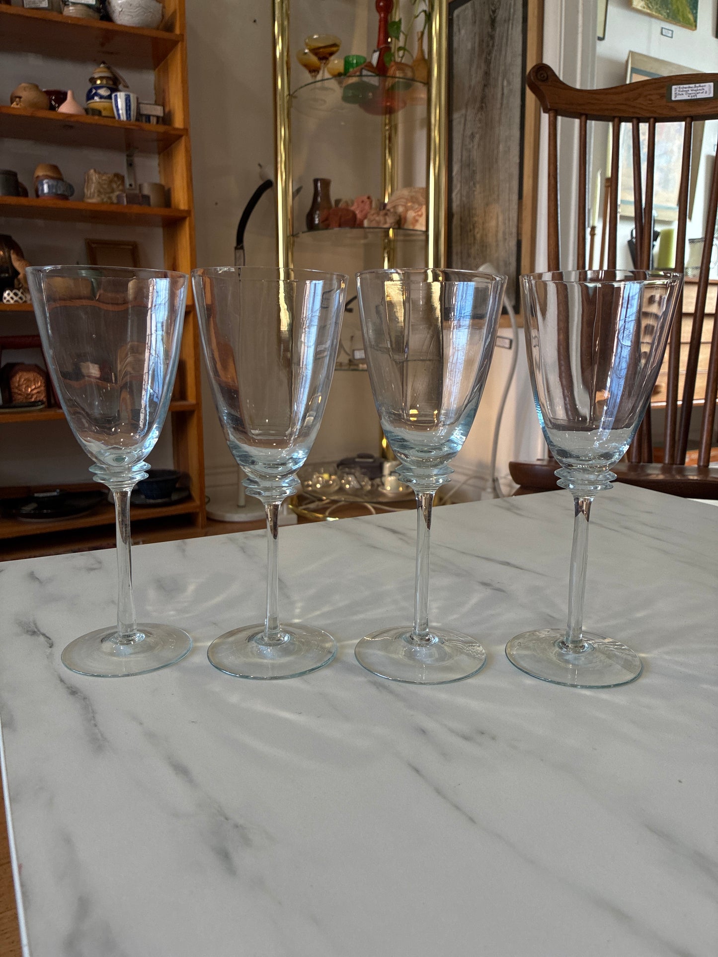 Crystal Glass Saucer Stem Occasion Ware - Set of 4