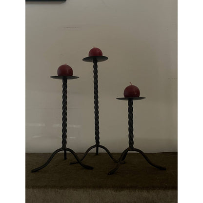 Twisted Metal Candle Holder Trio