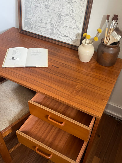 Vintage Danish Teak 2-Drawer Desk