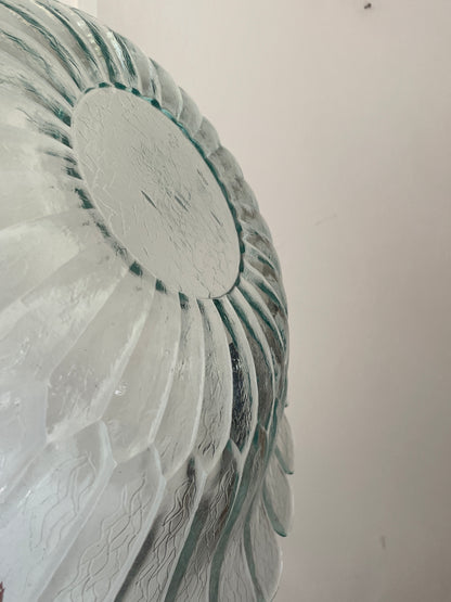 Large Sculpted Glass Flower Bowl