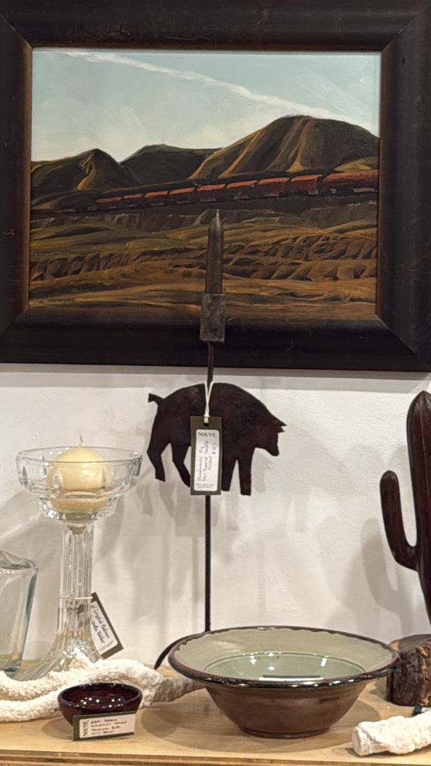 Handmade Iron Pig Tapered Candle Holder