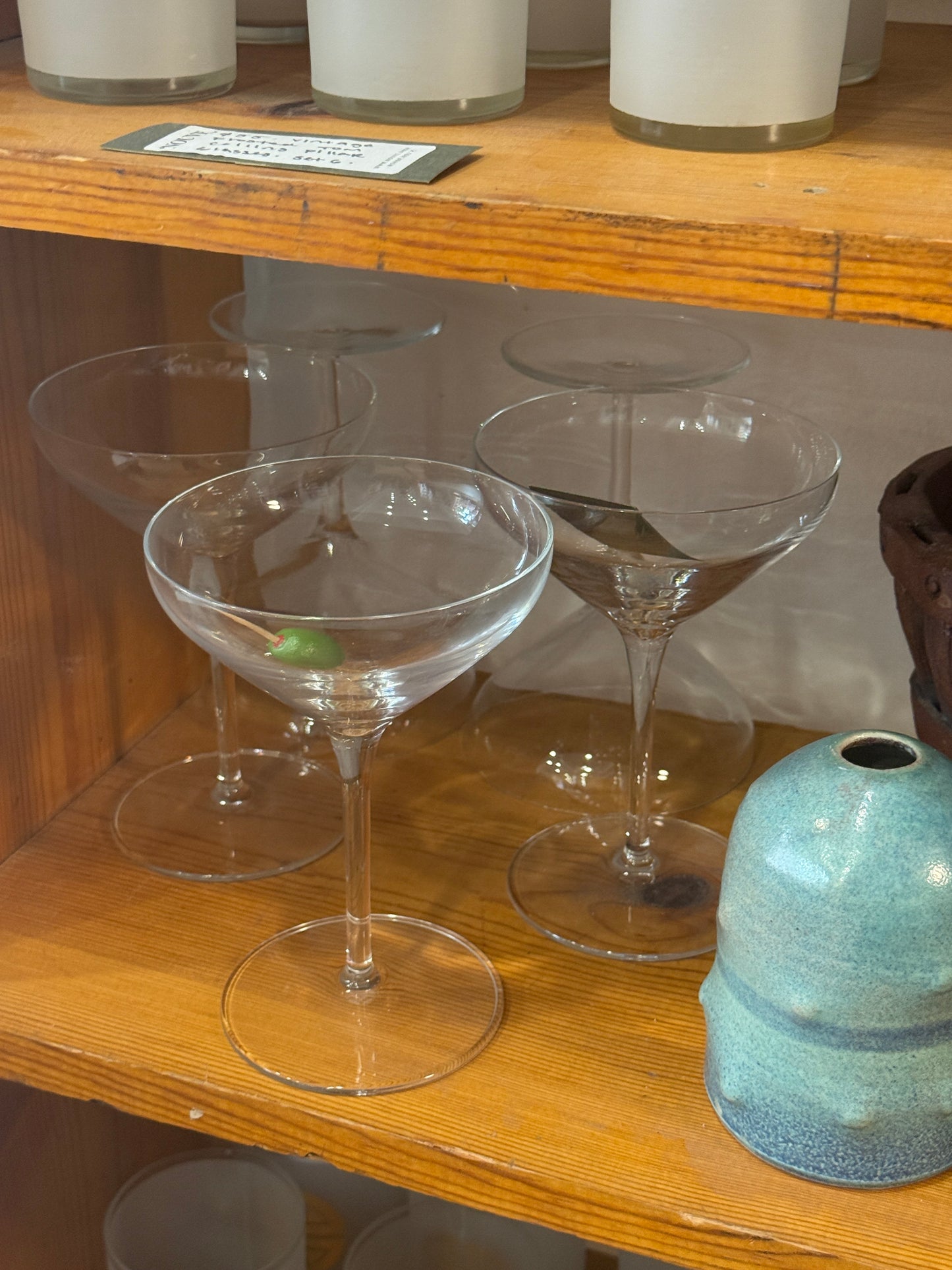 Clear Glass Balloon Coupe Stemware sold as set of 5