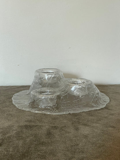 Finnish Meri Lasi Volcano Glass Tea Light Holder