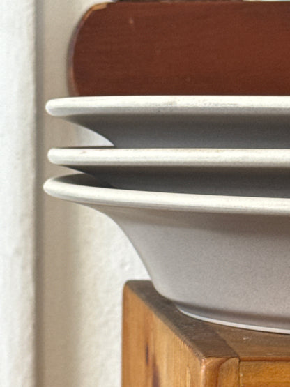 Trio Heath Ceramics Rim Line Pasta Bowl Plates, Stamped