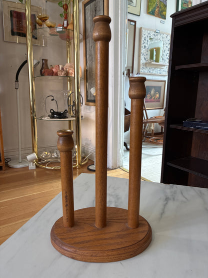 Vintage Wood Tiered Three Head Candelabra