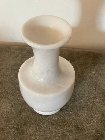 White & Grey Vein Marble Bud Vase