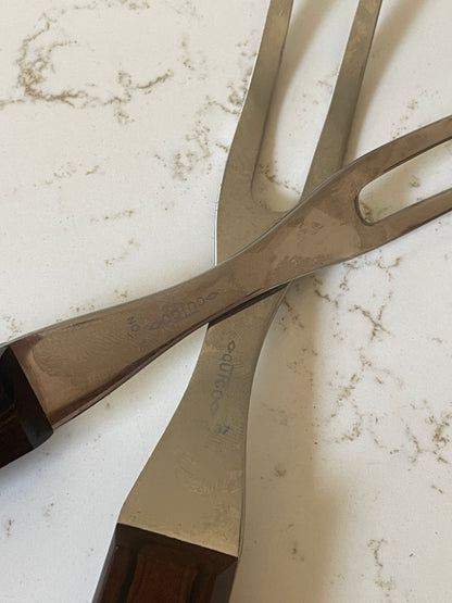 Vintage Pair of Wooden Cutco Carving Forks