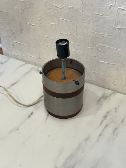 Galvanized Steel & Wood Industrial Table Lamp