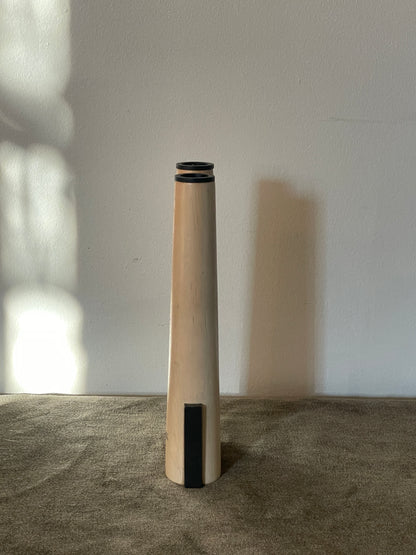 Dansk Light Wood and Cast Iron Candle Holder