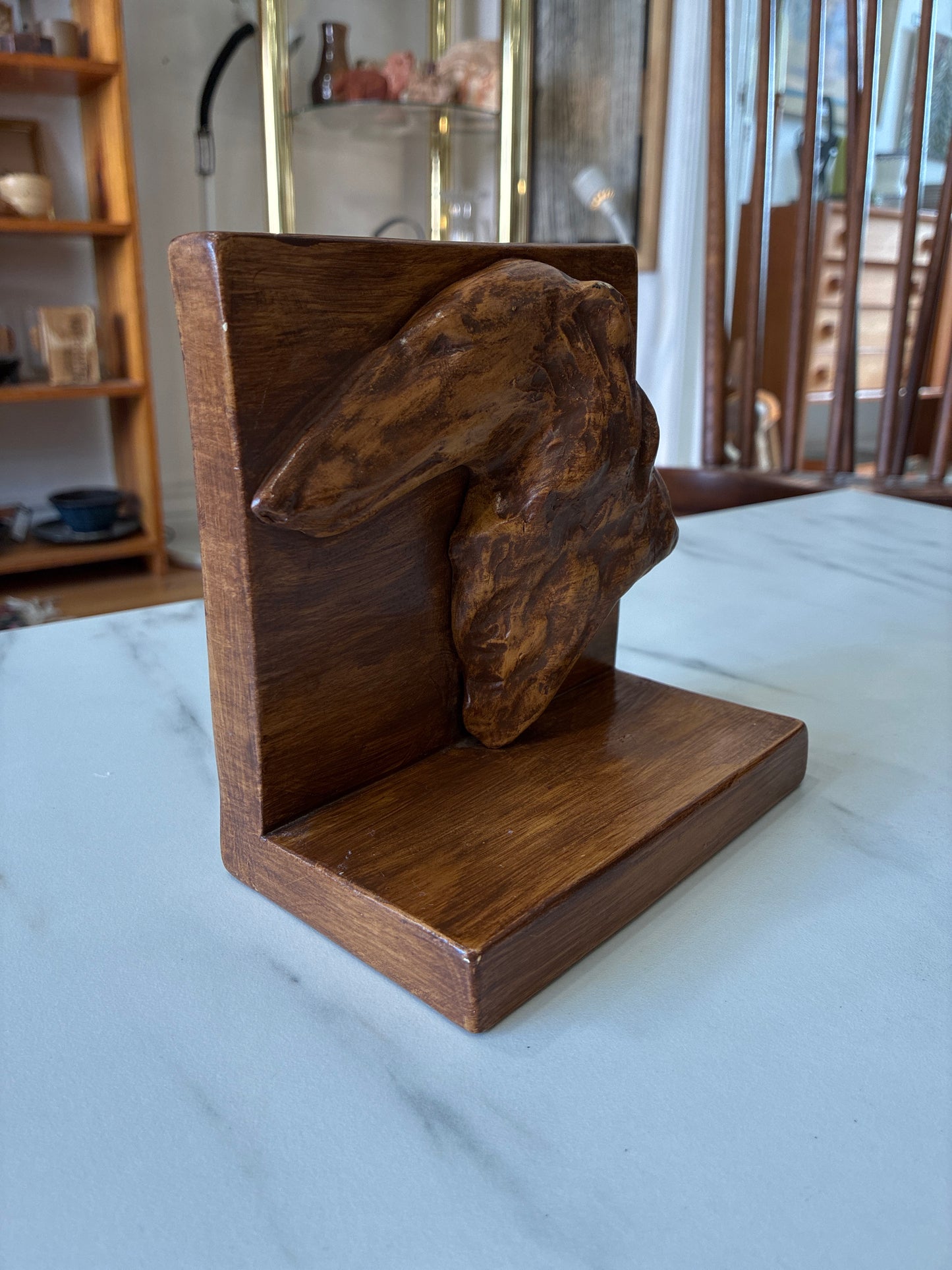 Ceramic Dog Bust Bookend