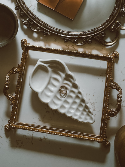 White Ceramic Shell Plate