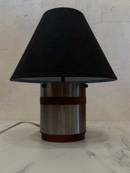 Galvanized Steel & Wood Industrial Table Lamp