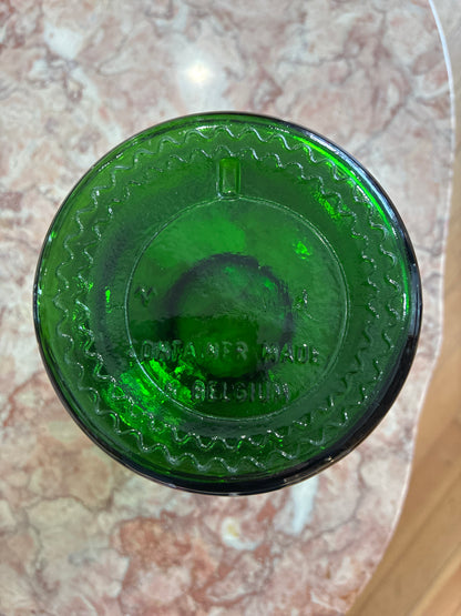 Vintage Belgium Glass Green Mushroom Top Apothecary Jar