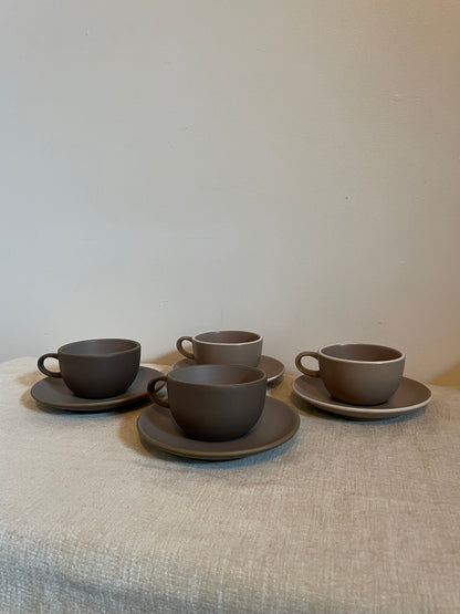Heath Ceramic Cup and Saucer • Set of 4