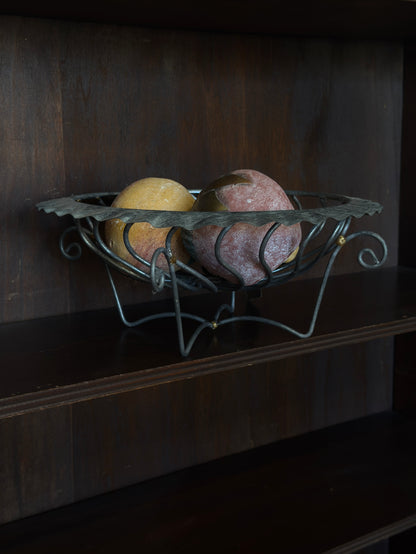 Handcrafted Welded Brass and Steel Twisted Swirl Bowl