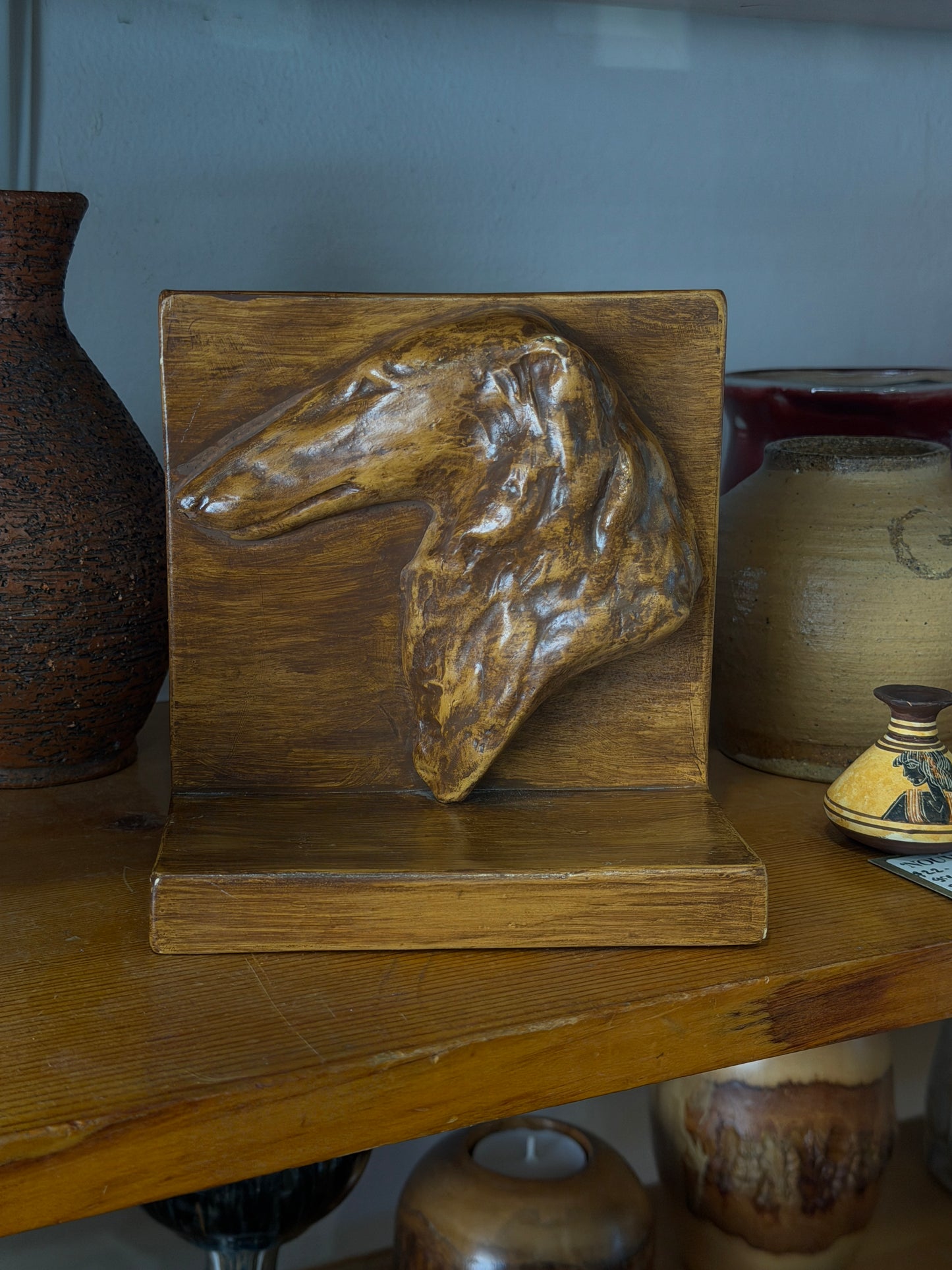 Ceramic Dog Bust Bookend