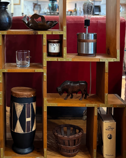 Galvanized Steel & Wood Industrial Table Lamp