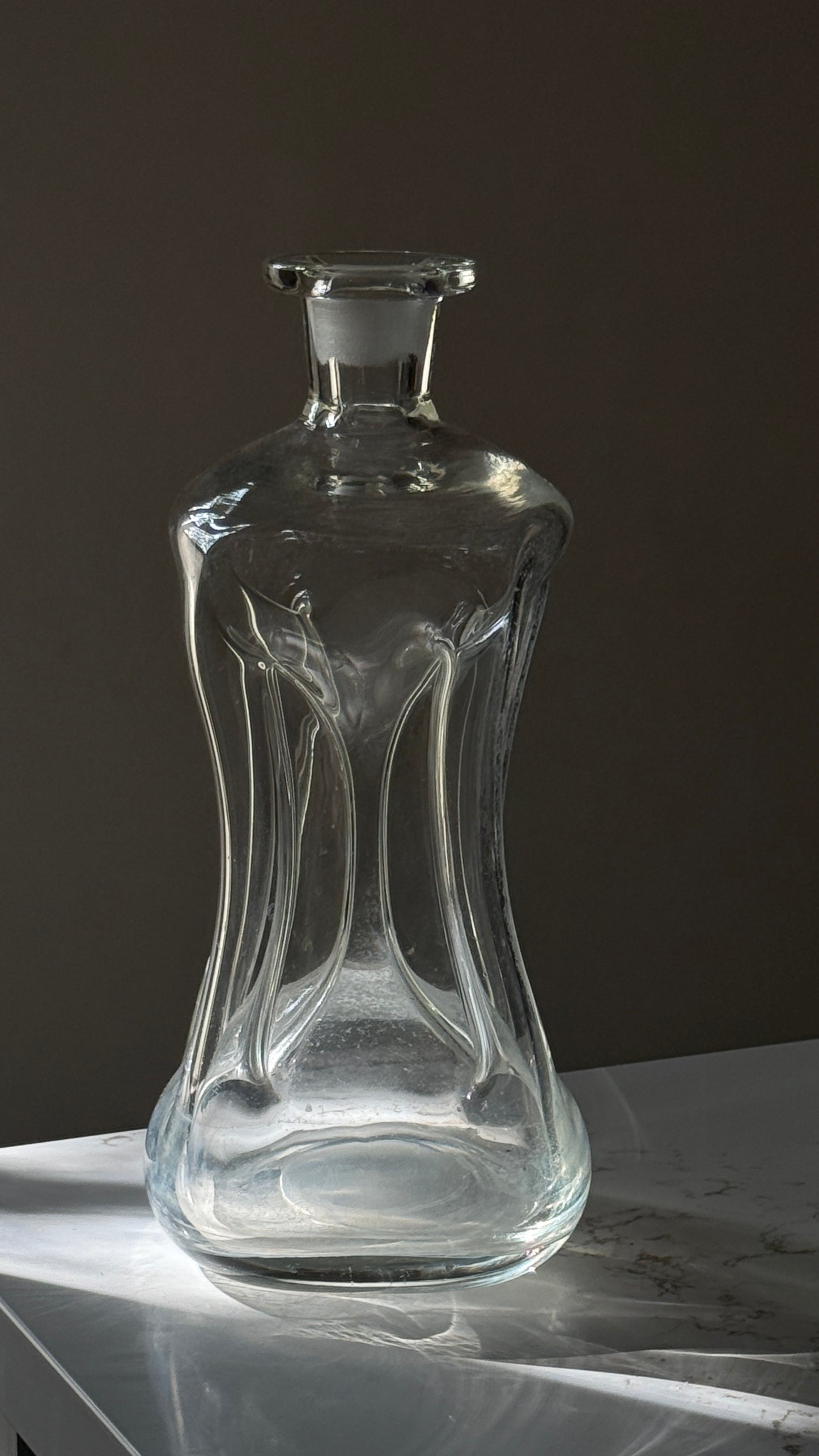 Danish Holmegaard Kluk Flaske Glass Decanter & Glass Cork