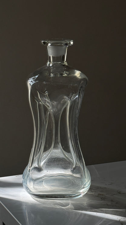 Danish Holmegaard Kluk Flaske Glass Decanter & Glass Cork