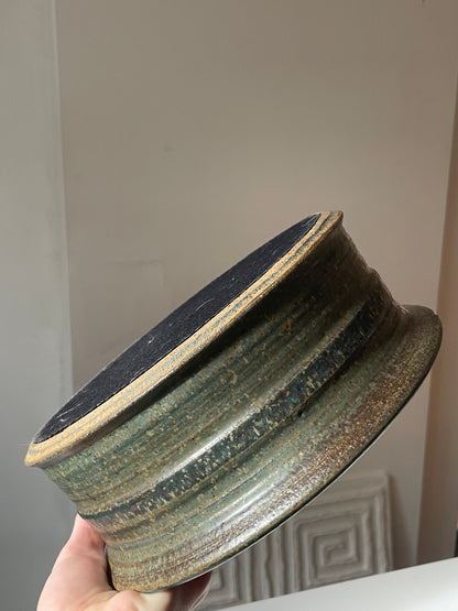Handcrafted Lidded Ocean Green Stoneware Bowl