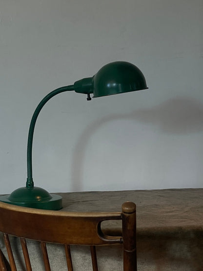Vintage Dark Green Weighted Gooseneck Task Lamp