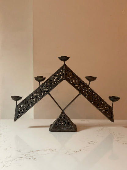 Filigree Welded Brutalist Candelabra