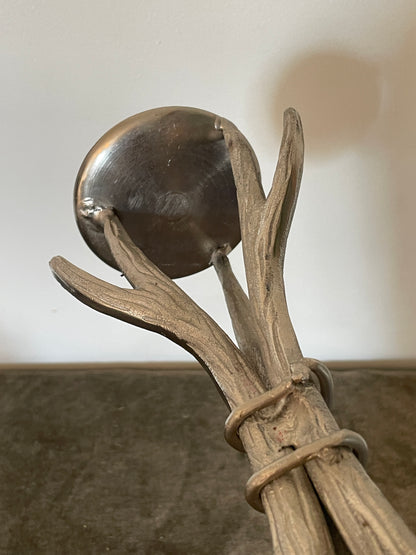 Casted Aluminum Tied Antler Bundle Candle Podium