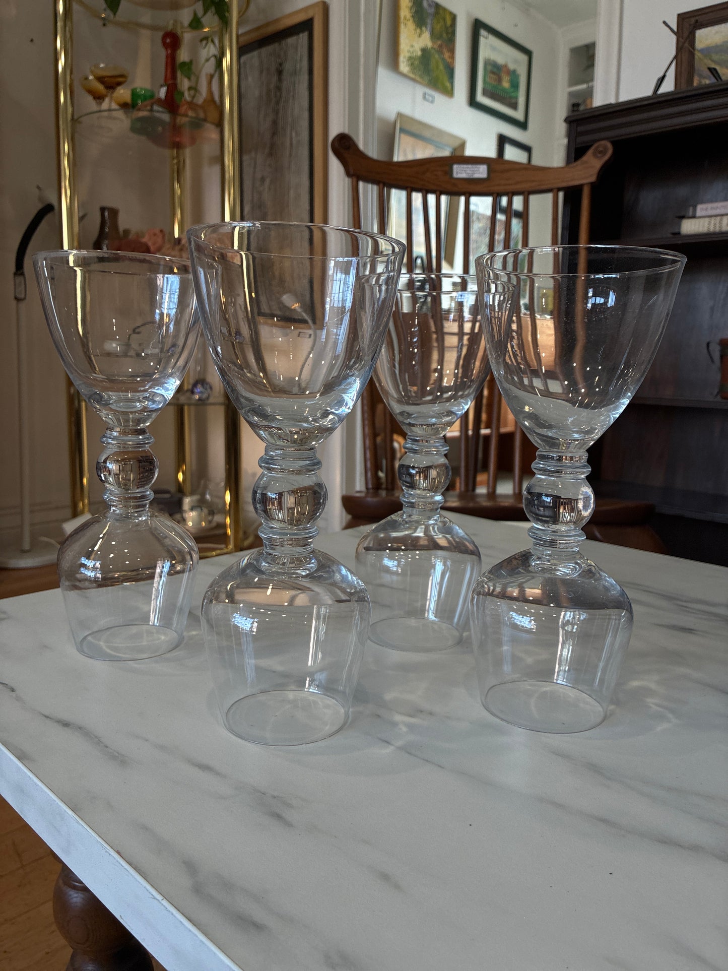 Glass Blown Dual Head Eine and Cocktail Glasses