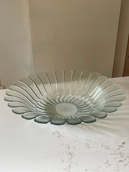 Large Sculpted Glass Flower Bowl