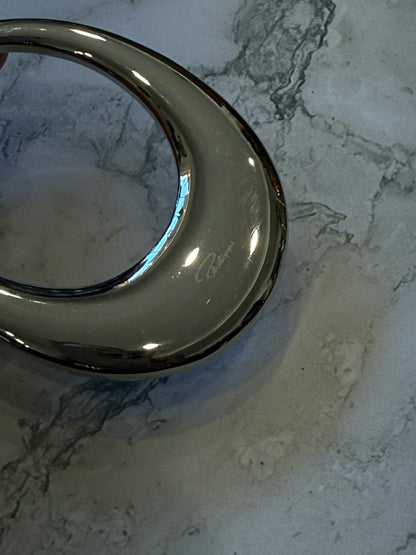 New in box Vintage Phillipi Mirrored Silver "Egg" Napkin Rings sold as set of 4