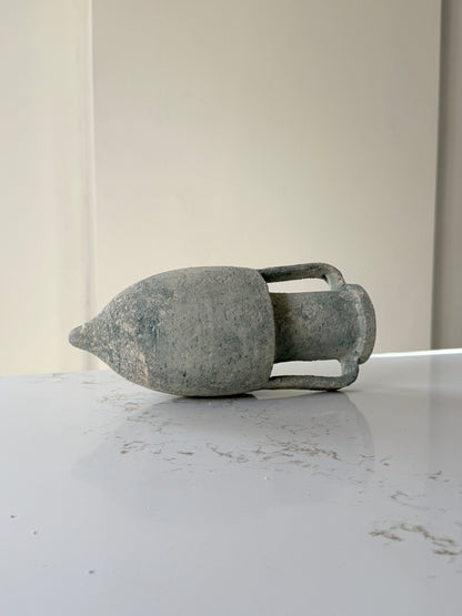Textured Aqua Greek Amphora Vase