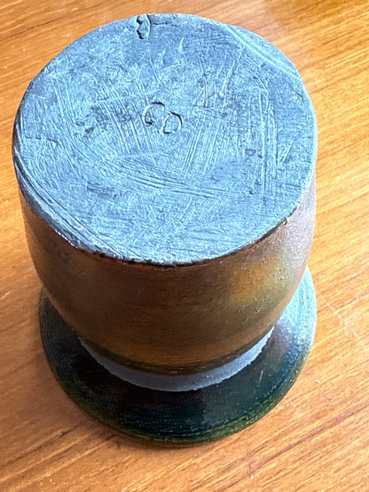 Wheel Thrown Flared Top Raku Fired Vase by CD
