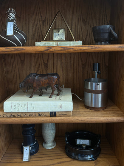 Galvanized Steel & Wood Industrial Table Lamp