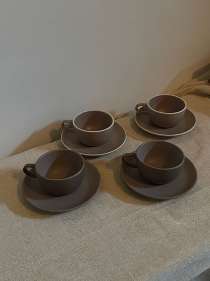 Heath Ceramic Cup and Saucer • Set of 4