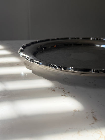Silversmith Silver Plated Round Serving Tray by W.M.A. Rogers For Oneida Ltd.